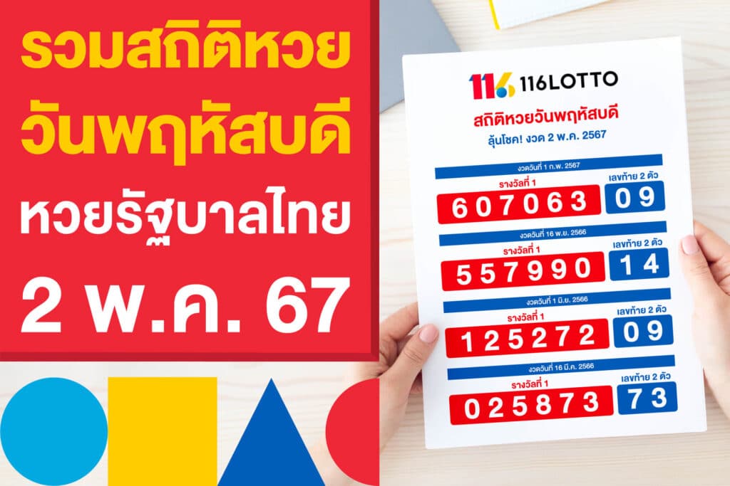 รวมสถิติหวยวันพฤหัสบดี หวยรัฐบาลไทย แนวทางเก็งหวย 2 พ.ค.67