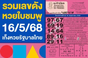 รวมเลขดัง จากหวยใบชมพู 16/5/68 ทุกสำนัก เก็งหวยรัฐบาลไทย